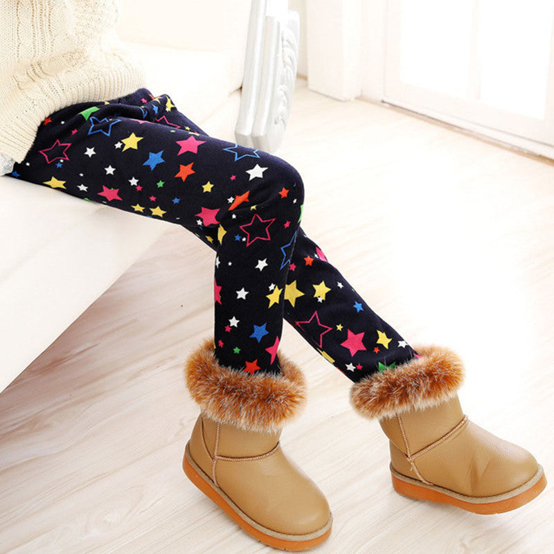 Children Autumn Winter Baby Leggings Colorful Print Flower