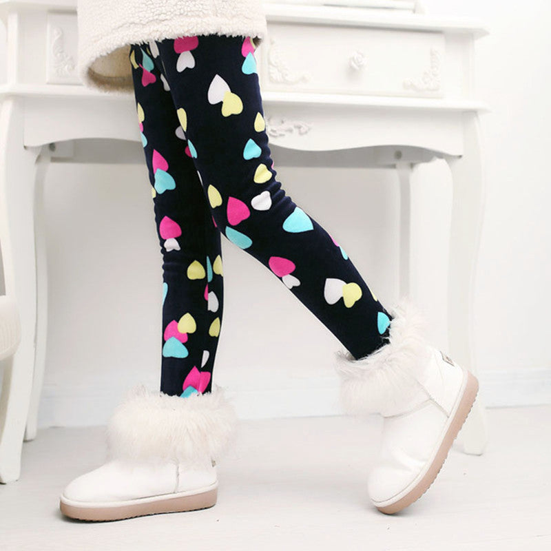 Children Autumn Winter Baby Leggings Colorful Print Flower