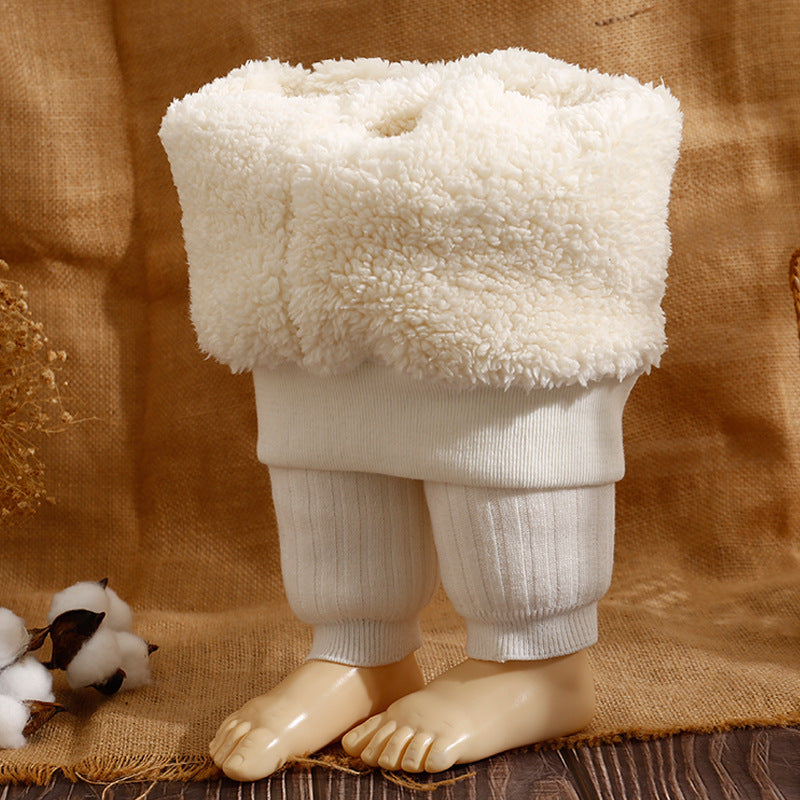 Autumn And Winter Fleece-lined Thickened Baby Girls Leggings
