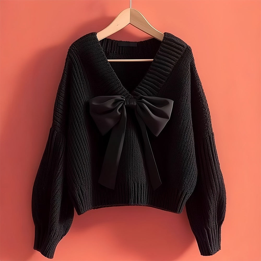 Fashion Bowknot Knitted Sweater For Women