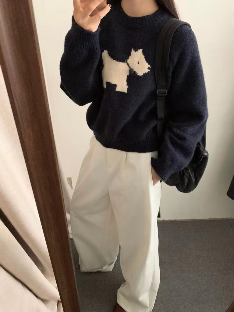 Loose Sweater Gray Top For Women